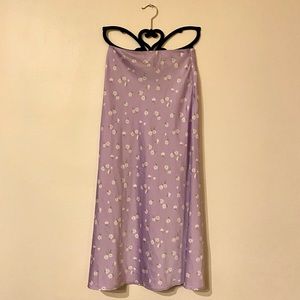 FOREVER 21 Floral Daisy Purple Maxi Long Skirt